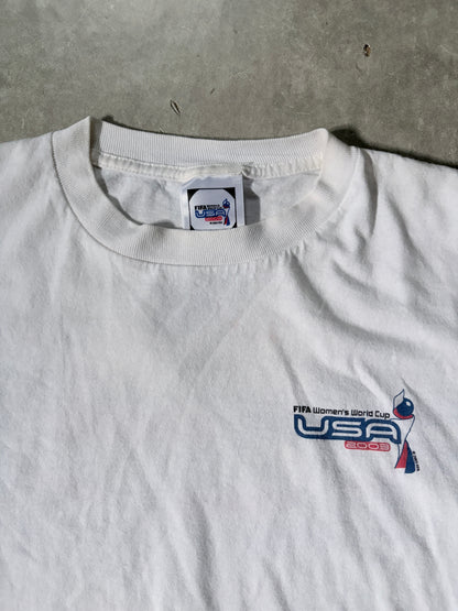 2003 Vintage FIFA Women's World Cup USA White Long Sleeve Shirt -L