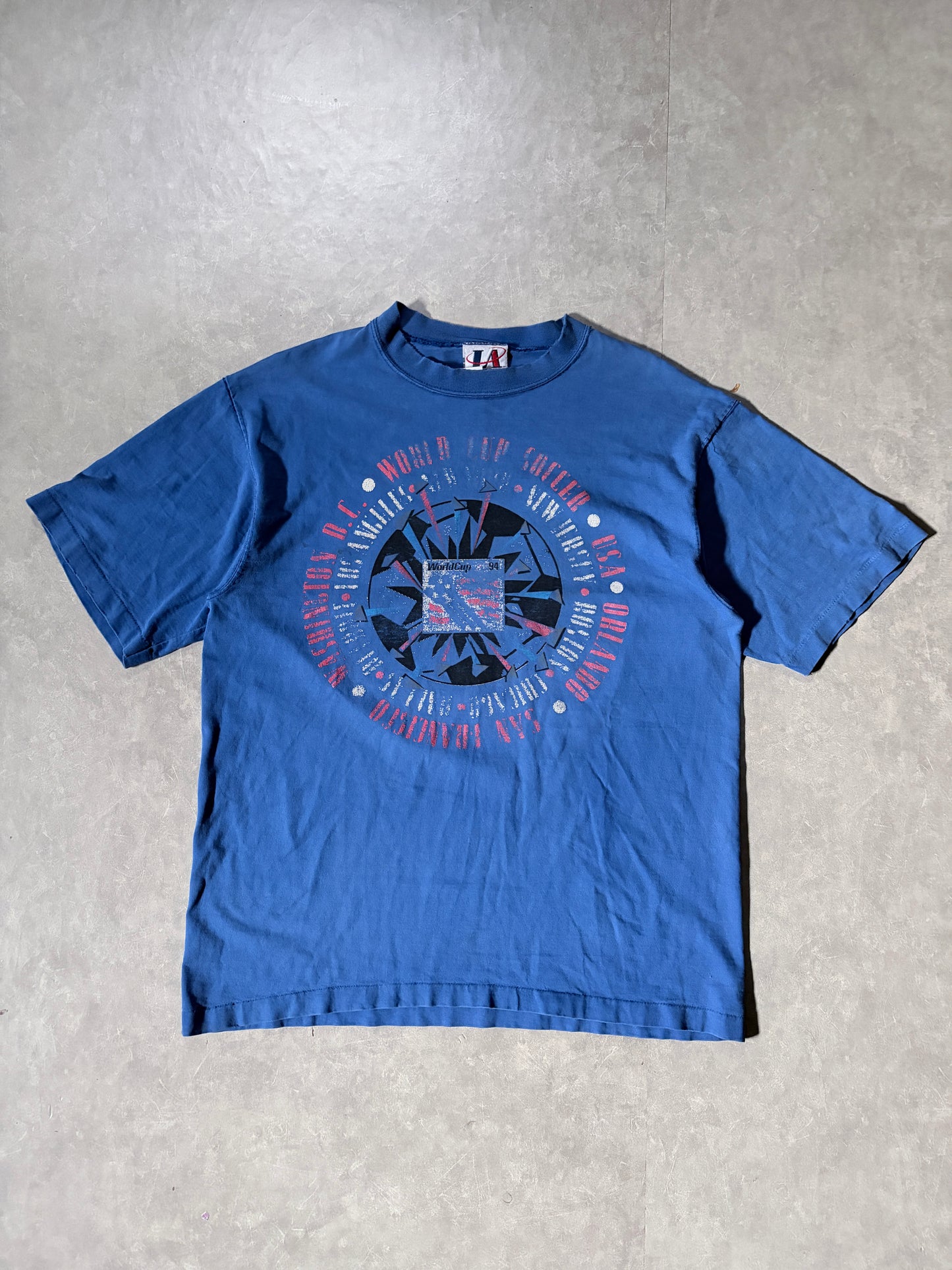 1994 Vintage FIFA World Cup Faded Blue T Shirt -L