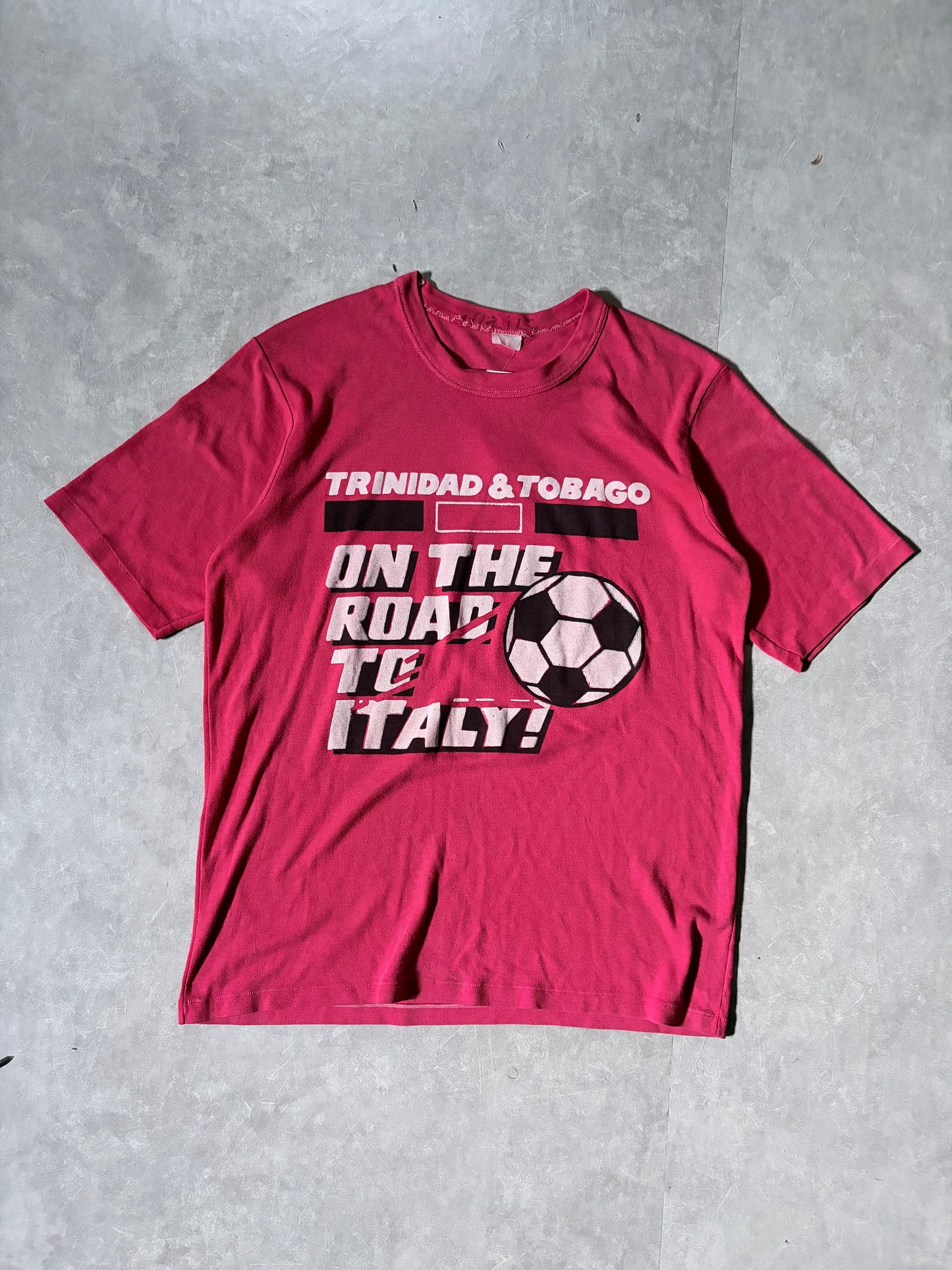 90s Vintage FIFA World Cup Trinidad & Tobago Red T Shirt -M
