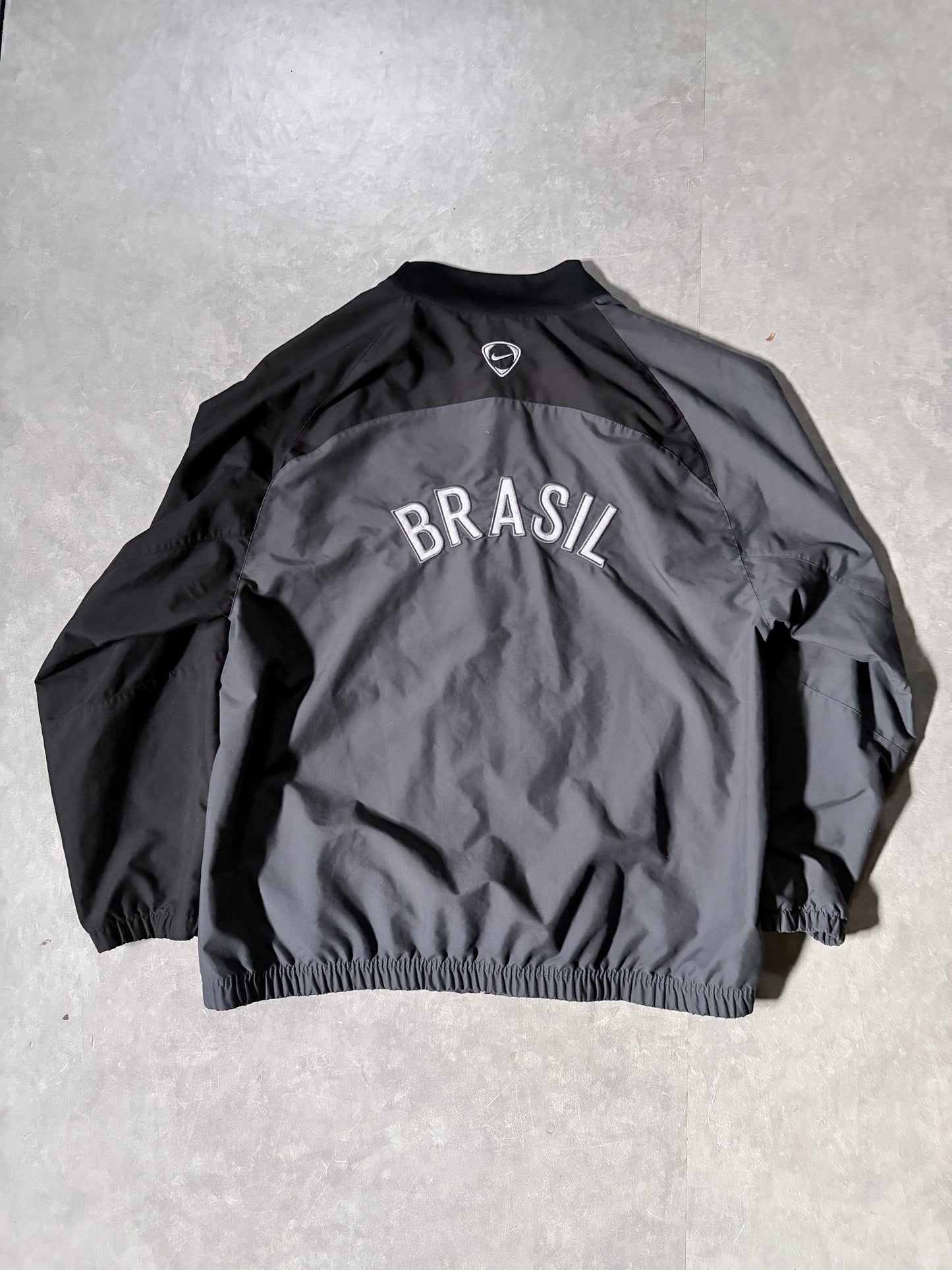 2000s Vintage Brazil FIFA World Cup Nike Grey Zip Up -XL