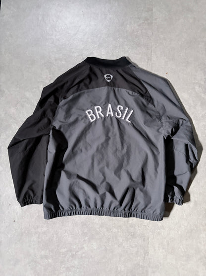 2000s Vintage Brazil FIFA World Cup Nike Grey Zip Up -XL