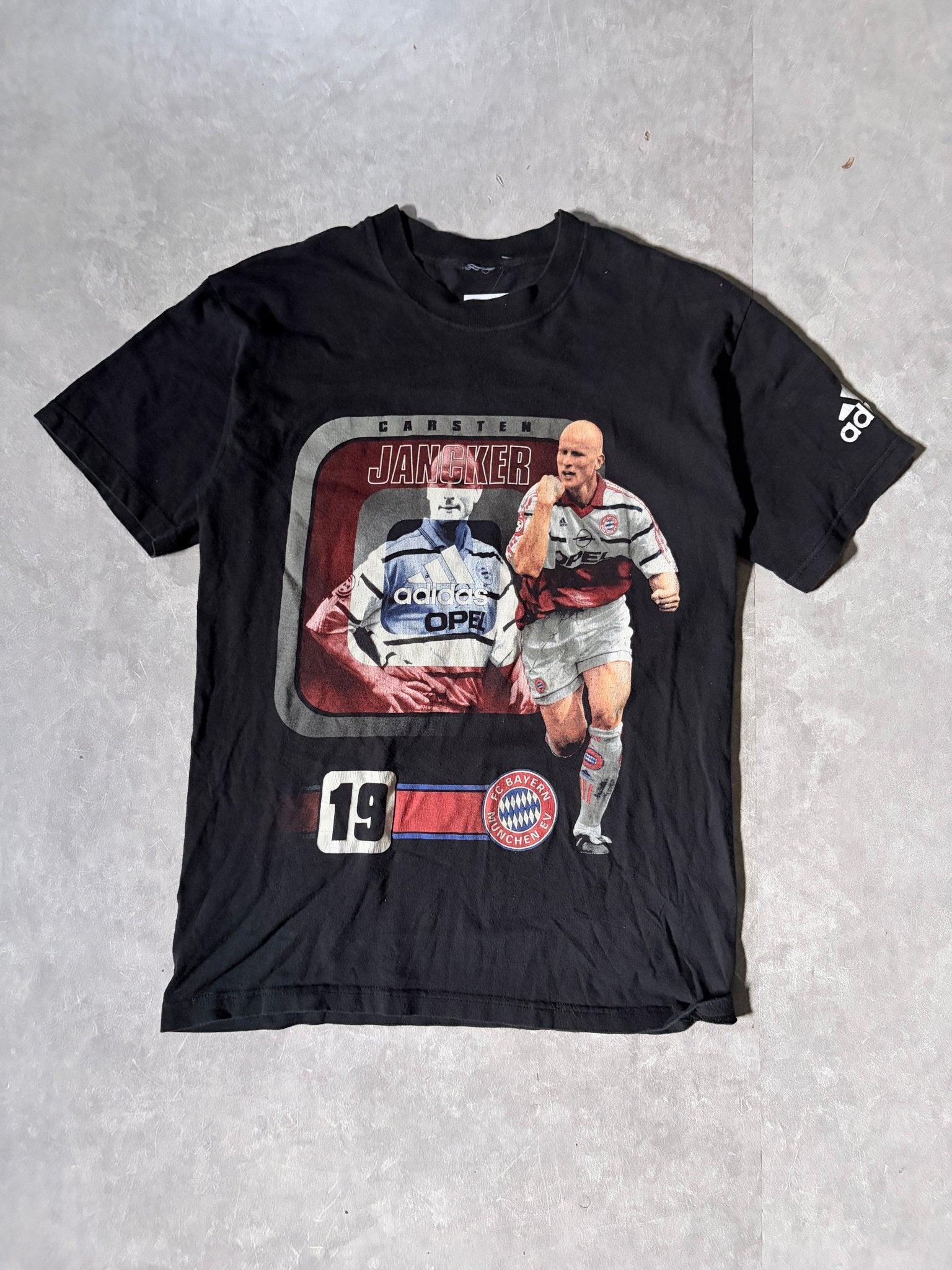 2000s Vintage Bayern FC Carsten Jancker Adidas Black T Shirt -M - M | Martin City Vintage