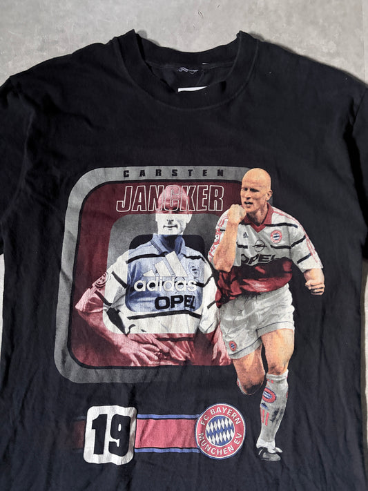 2000s Vintage Bayern FC Carsten Jancker Adidas Black T Shirt -M