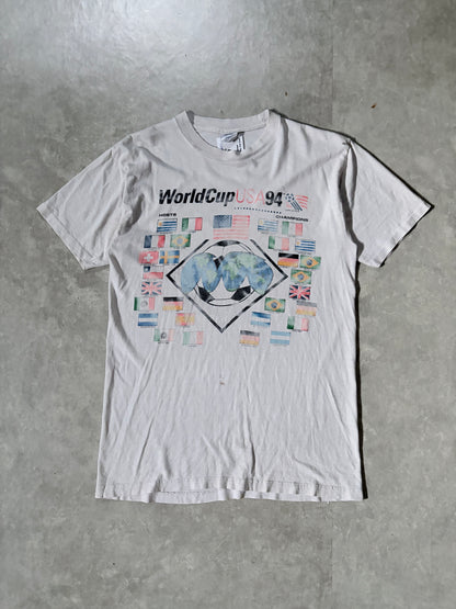 1994 Vintage FIFA World Cup Faded Distressed White T Shirt -L