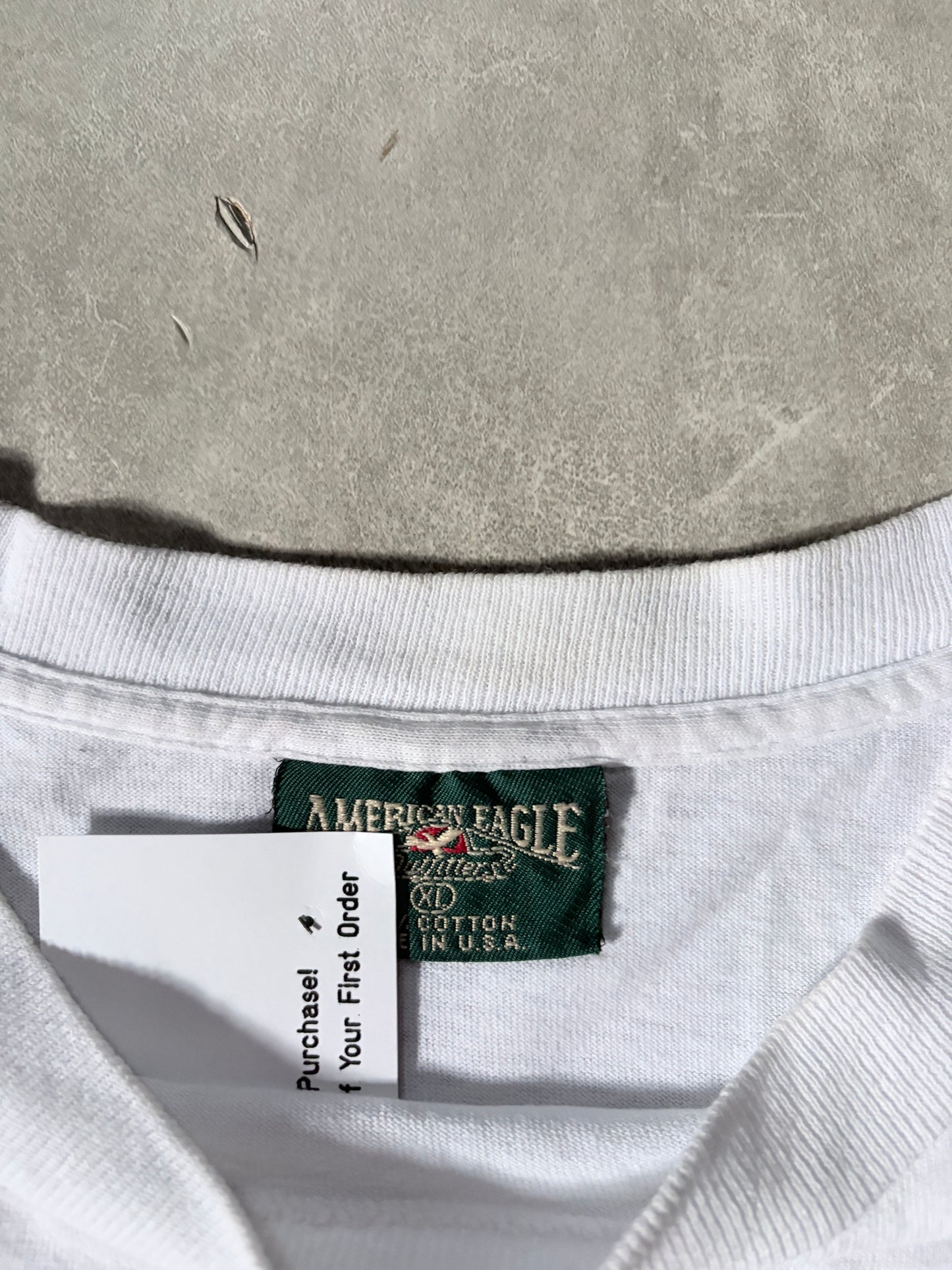 90s Vintage International Soccer American Eagle White T Shirt -XL