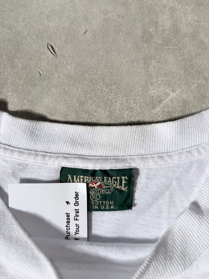 90s Vintage International Soccer American Eagle White T Shirt -XL