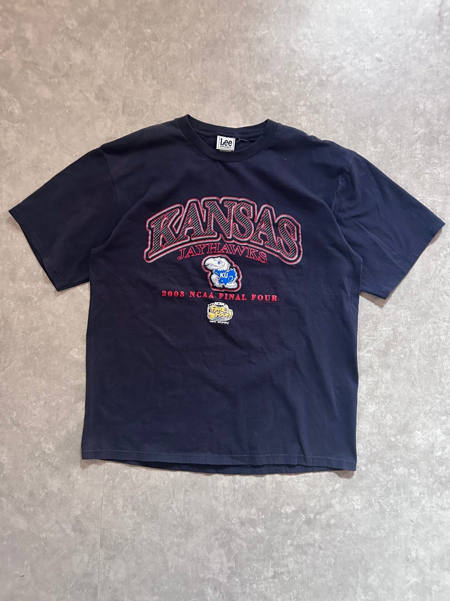 2003 Vintage Kansas Jayhawks Final Four Navy T Shirt Size XL - XL | Martin City Vintage