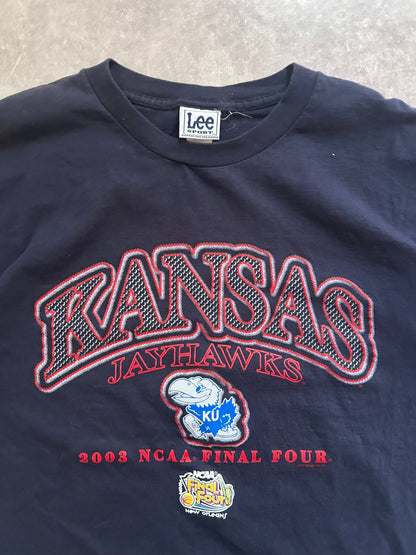 2003 Vintage Kansas Jayhawks Final Four Navy T Shirt Size XL - XL | Martin City Vintage
