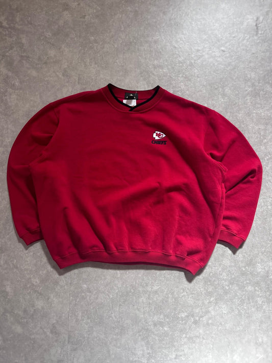 2000s Vintage Kansas City Chiefs Embroidered Minimalist Red Crewneck Size XXL - XXL | Martin City Vintage