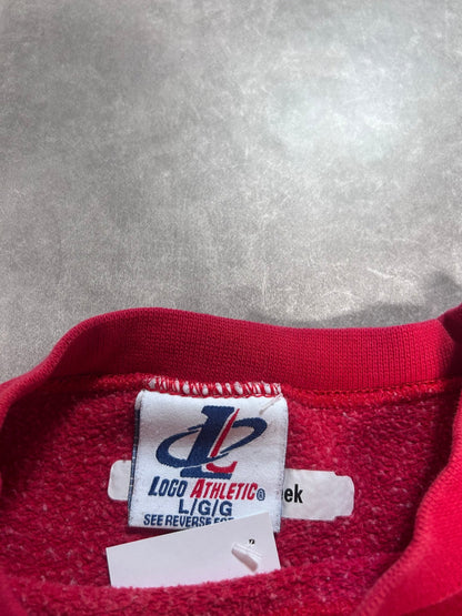 90s Vintage Kansas City chiefs Diamond Cut Embroidered Red Crewneck Size L - L | Martin City Vintage