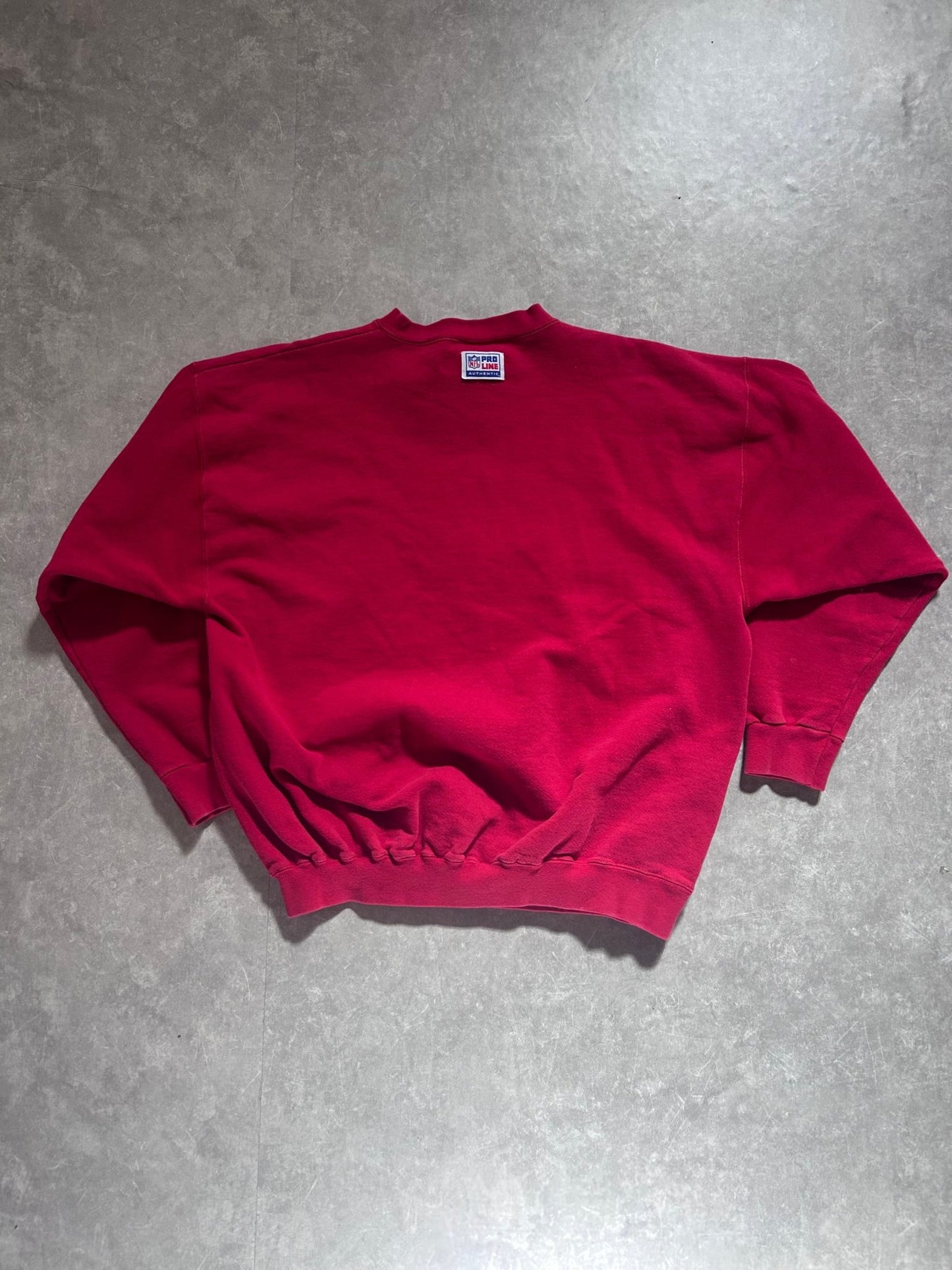 90s Vintage Kansas City chiefs Diamond Cut Embroidered Red Crewneck Size L - L | Martin City Vintage