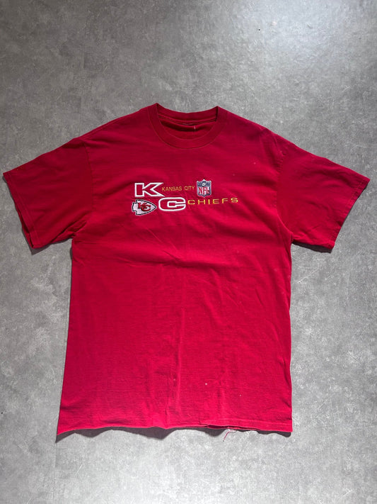 90s Vintage Kansas City Chiefs Red Embroidered T Shirt Size L - L | Martin City Vintage