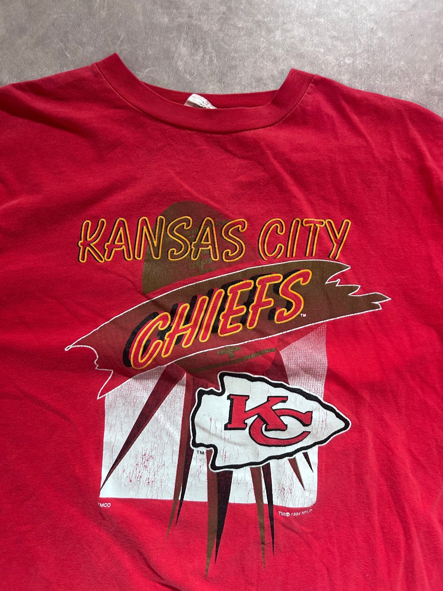 90s Vintage Kansas City Chiefs Red T Shirt Size XL - XL | Martin City Vintage