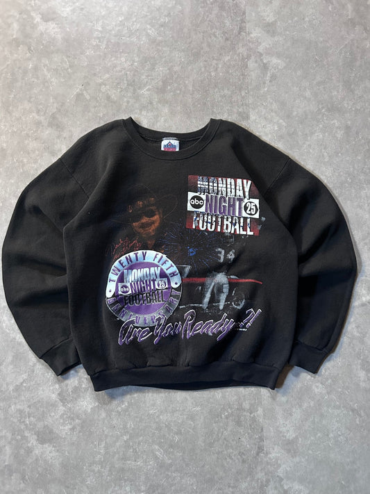 90s Vintage Monday Night Football Hank Williams Jr Black Crewneck Size L - L | Martin City Vintage