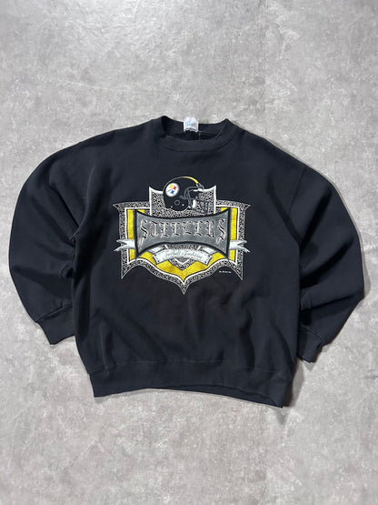 90s Vintage Pittsburgh Steelers Black Crewneck Size XL - XL | Martin City Vintage