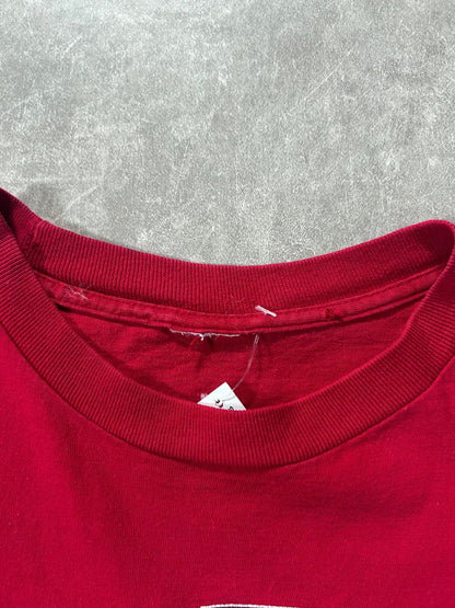 90s Vintage Oklahoma Sooners Nutmeg Crest Red T Shirt Size M - M | Martin City Vintage