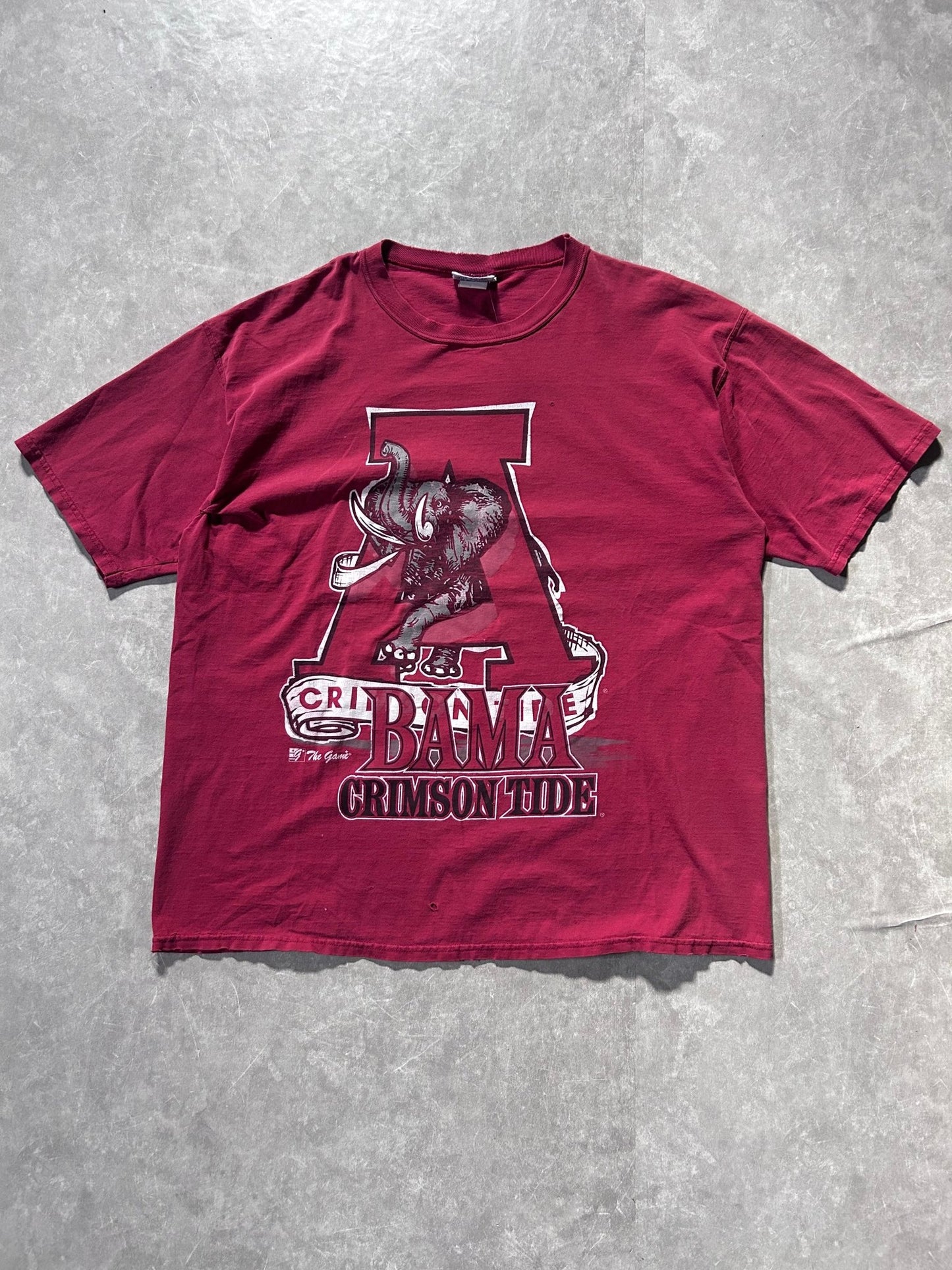 90s Vintage Alabama Crimson Tide Distressed Maroon T Shirt Size XXL - XXL | Martin City Vintage