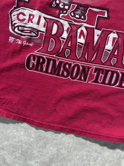 90s Vintage Alabama Crimson Tide Distressed Maroon T Shirt Size XXL - XXL | Martin City Vintage