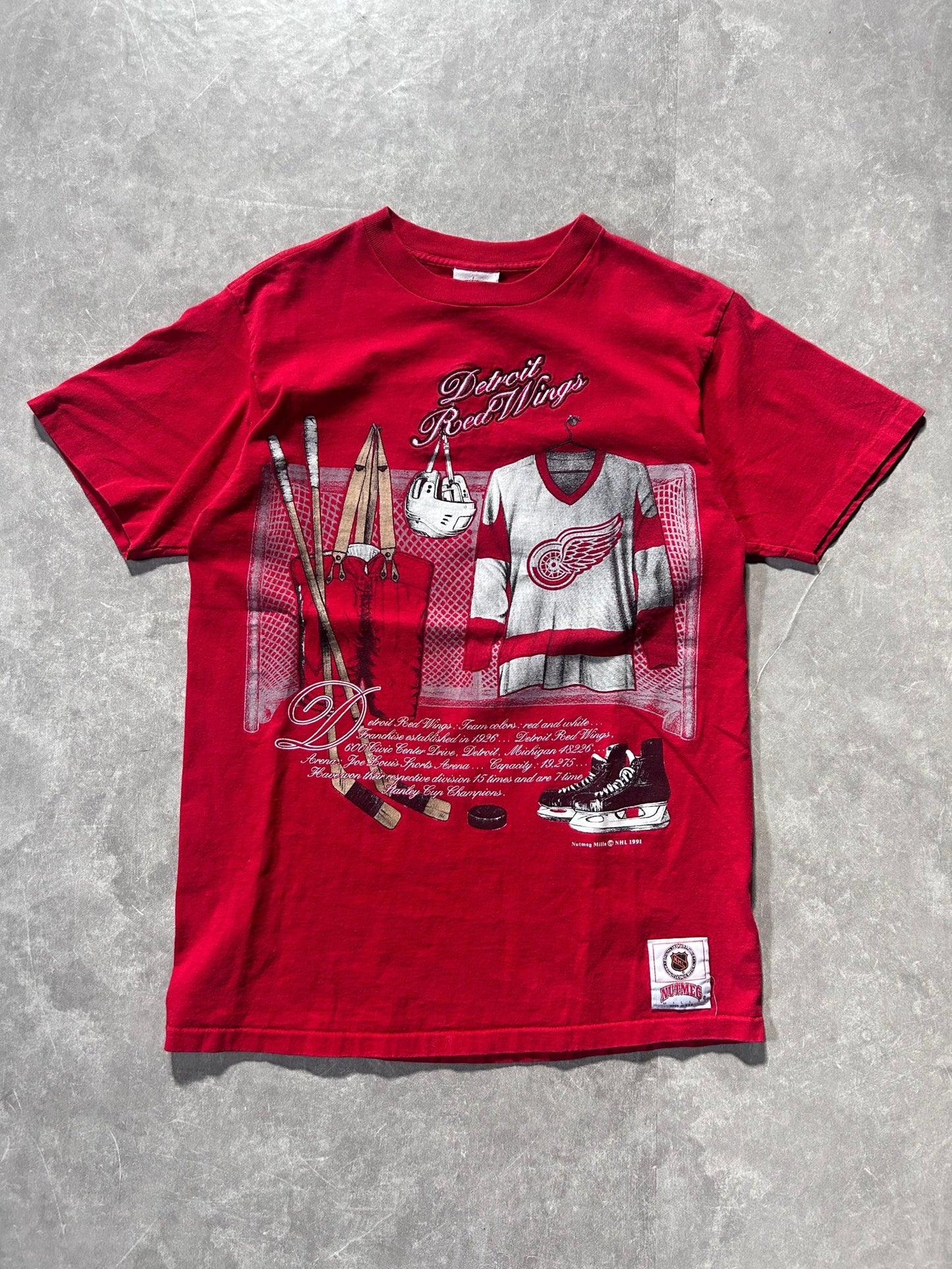 90s Vintage Detroit Red Wings Locker Room Red T Shirt Size L - L | Martin City Vintage