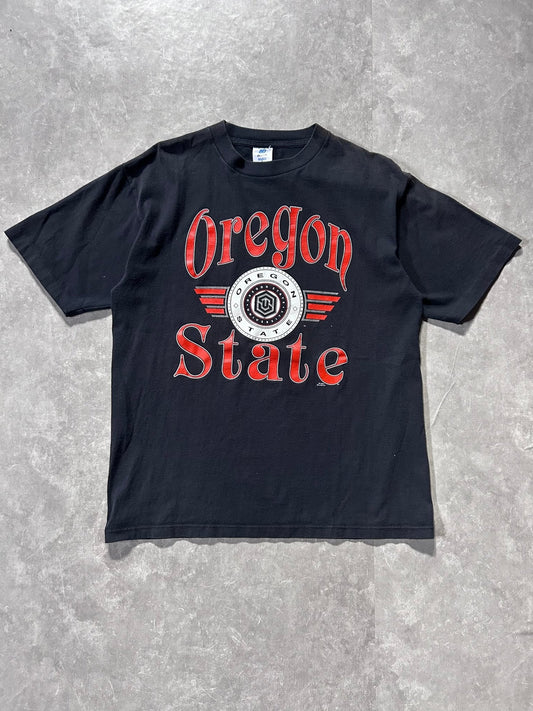 90s Vintage Oregon State Black T Shirt Size L - L | Martin City Vintage