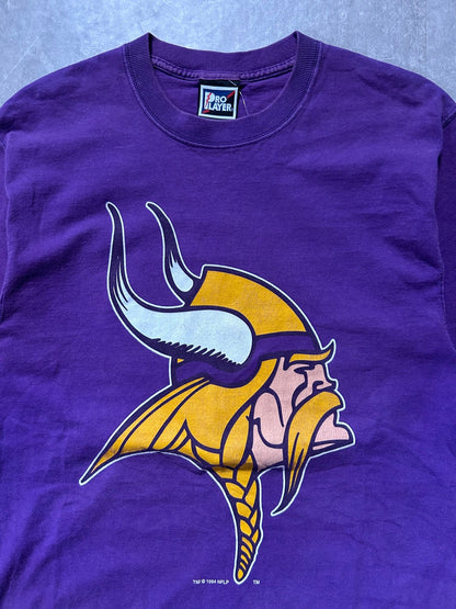90s Vintage Minnesota Vikings Pro Player Purple T Shirt Size M - M | Martin City Vintage