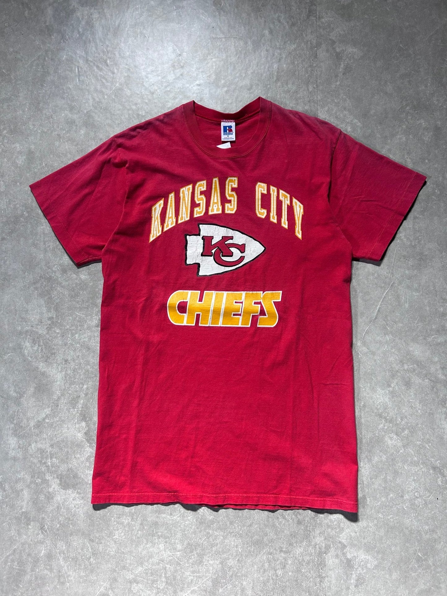 90s Vintage Kansas City Chiefs Russell Red T Shirt Size M - M | Martin City Vintage