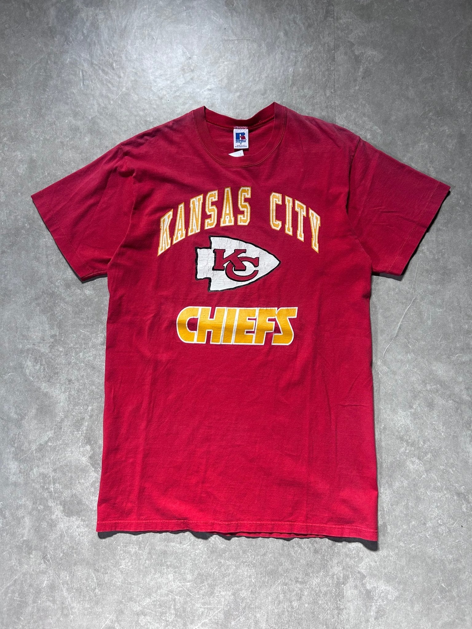 90s Vintage Kansas City Chiefs Russell Red T Shirt Size M - M | Martin City Vintage