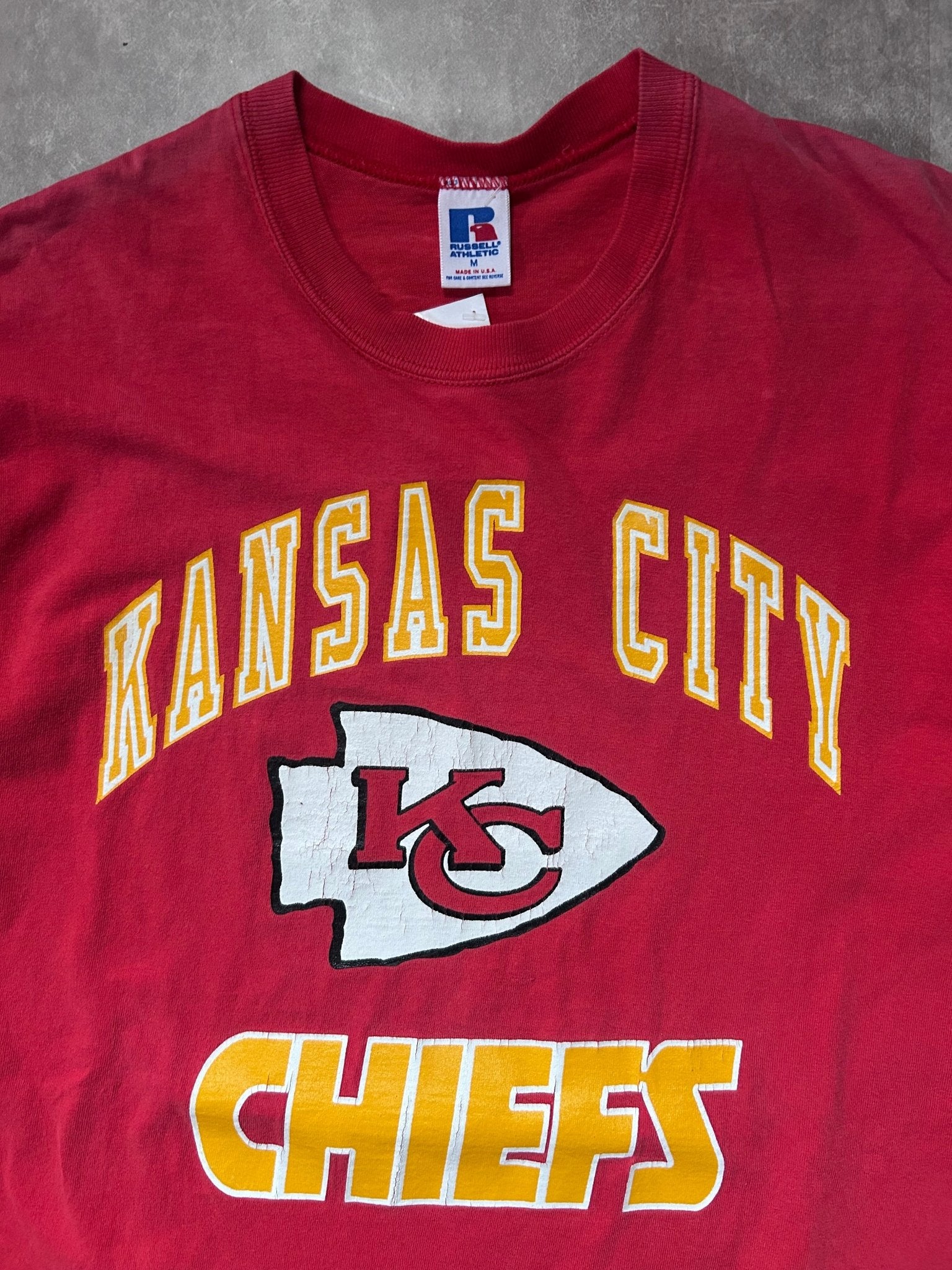 90s Vintage Kansas City Chiefs Russell Red T Shirt Size M - M | Martin City Vintage
