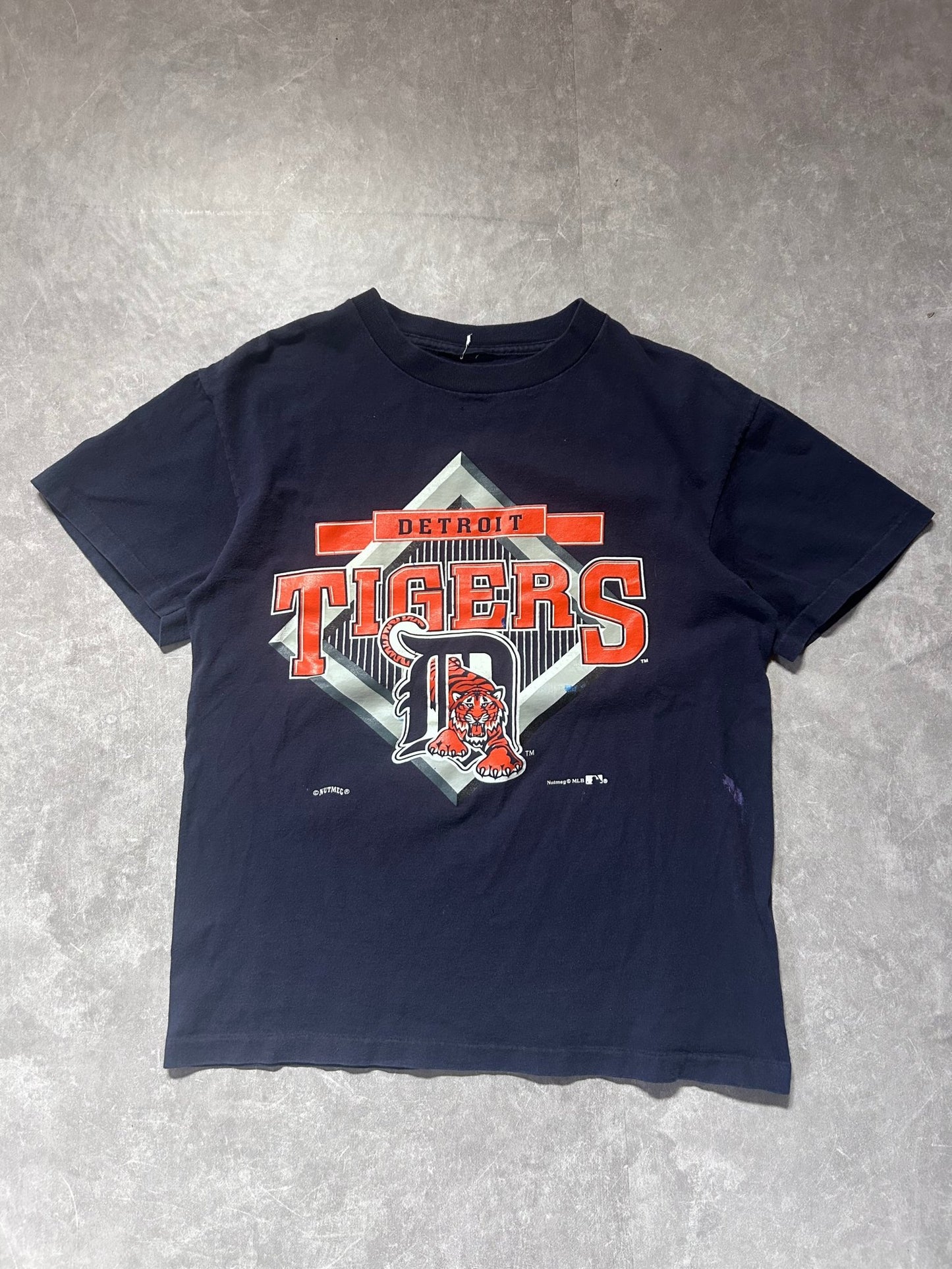 90s Vintage Detroit Tigers Navy T Shirt Size M - M | Martin City Vintage