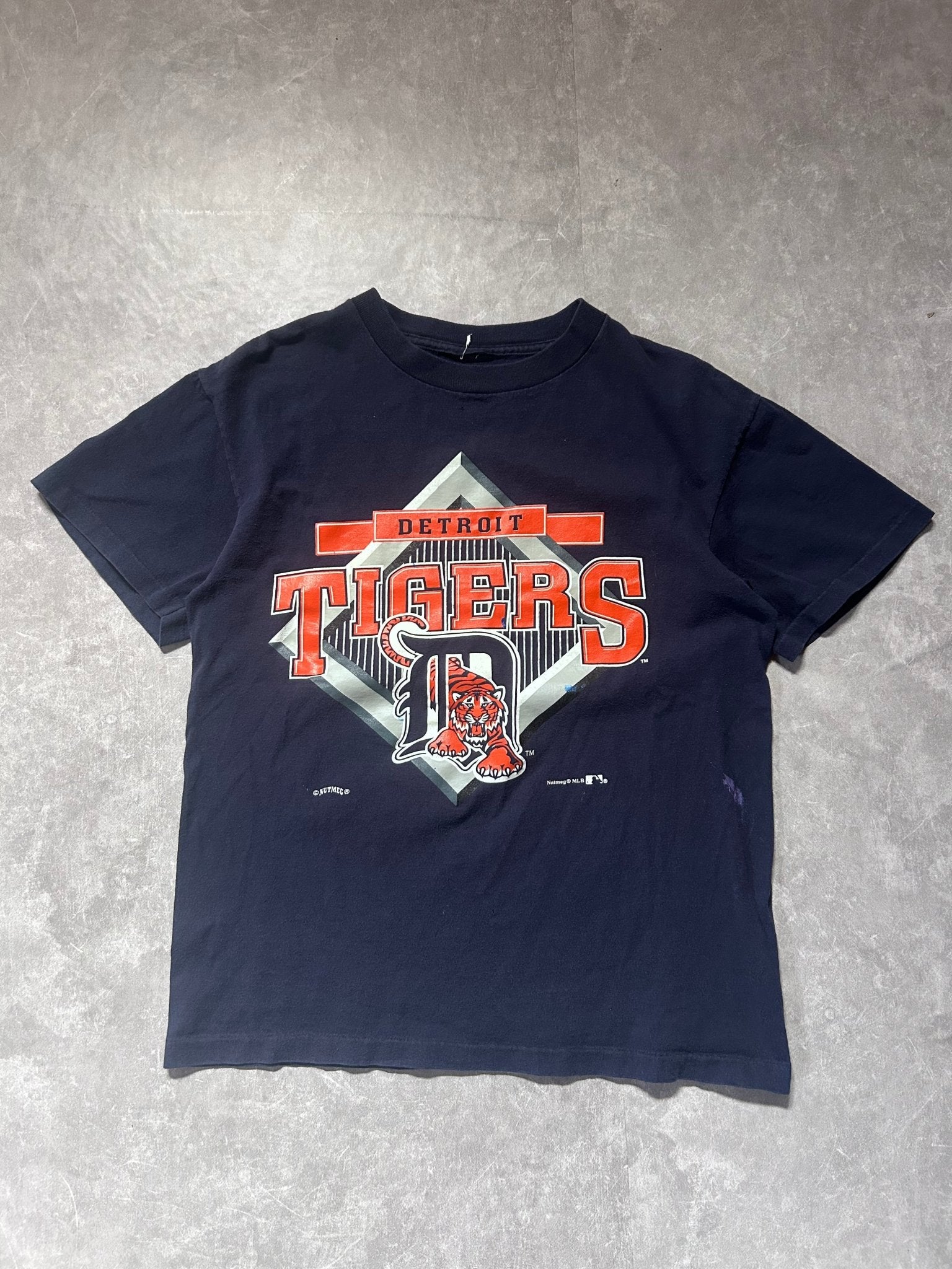 90s Vintage Detroit Tigers Navy T Shirt Size M - M | Martin City Vintage