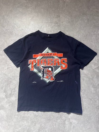 90s Vintage Detroit Tigers Navy T Shirt Size M - M | Martin City Vintage
