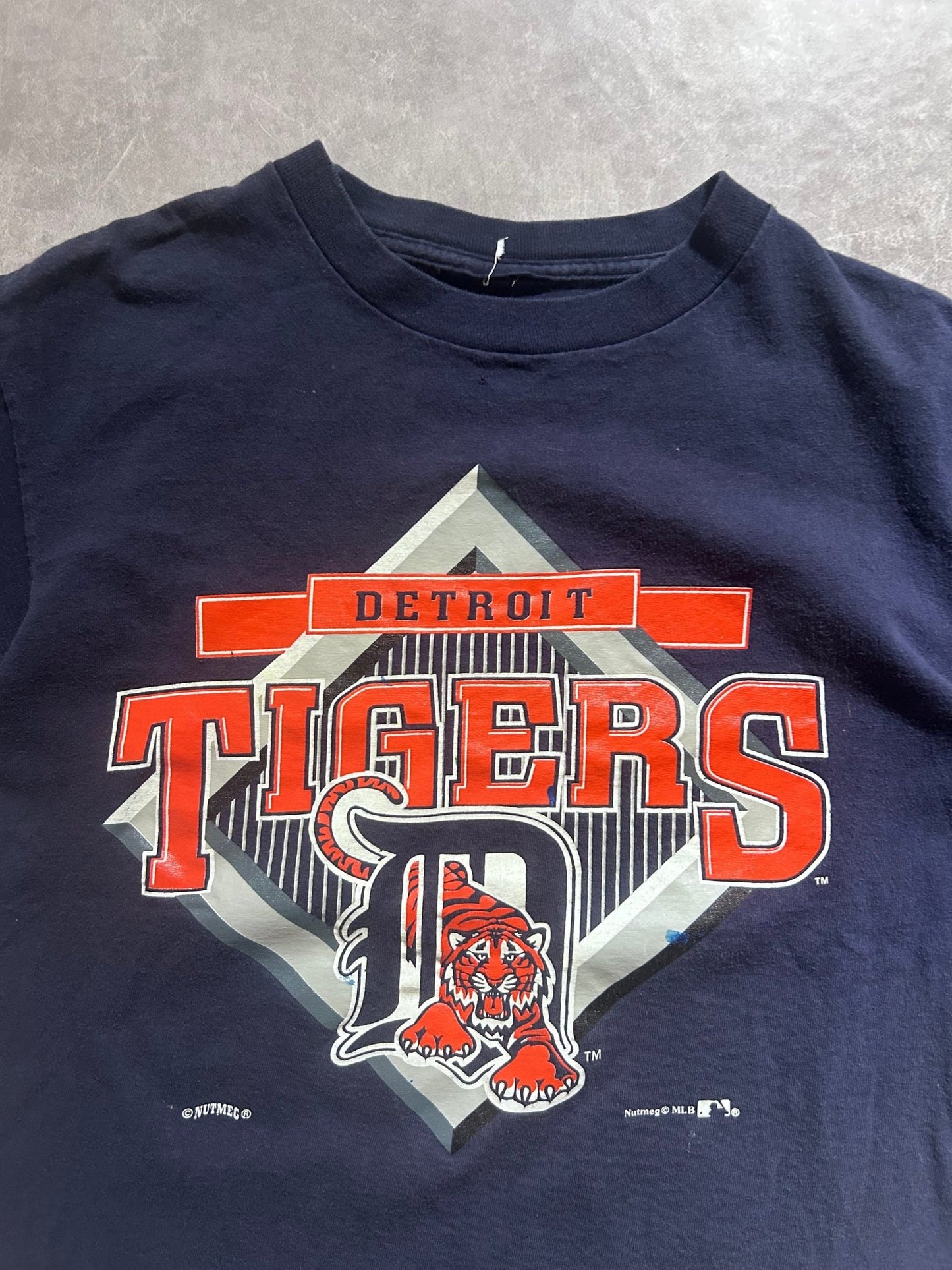 90s Vintage Detroit Tigers Navy T Shirt Size M - M | Martin City Vintage