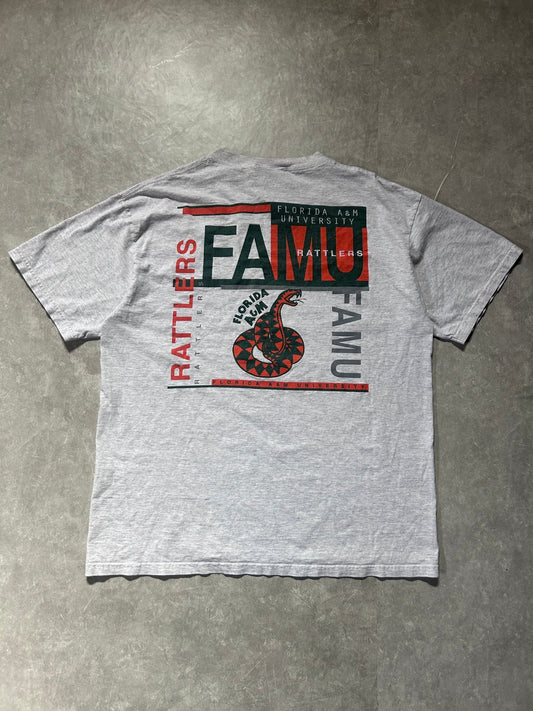 90s Vintage Florida A&M Rattlers Heather Gray T Shirt Size L - L | Martin City Vintage