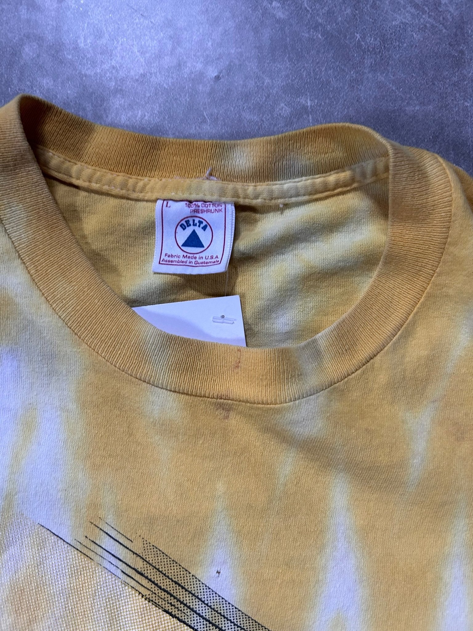 1996 Vintage Grateful Dead Lithuania Basketball Jerry Garcia Tribute Yellow Tie Dye T Shirt Size L - L | Martin City Vintage