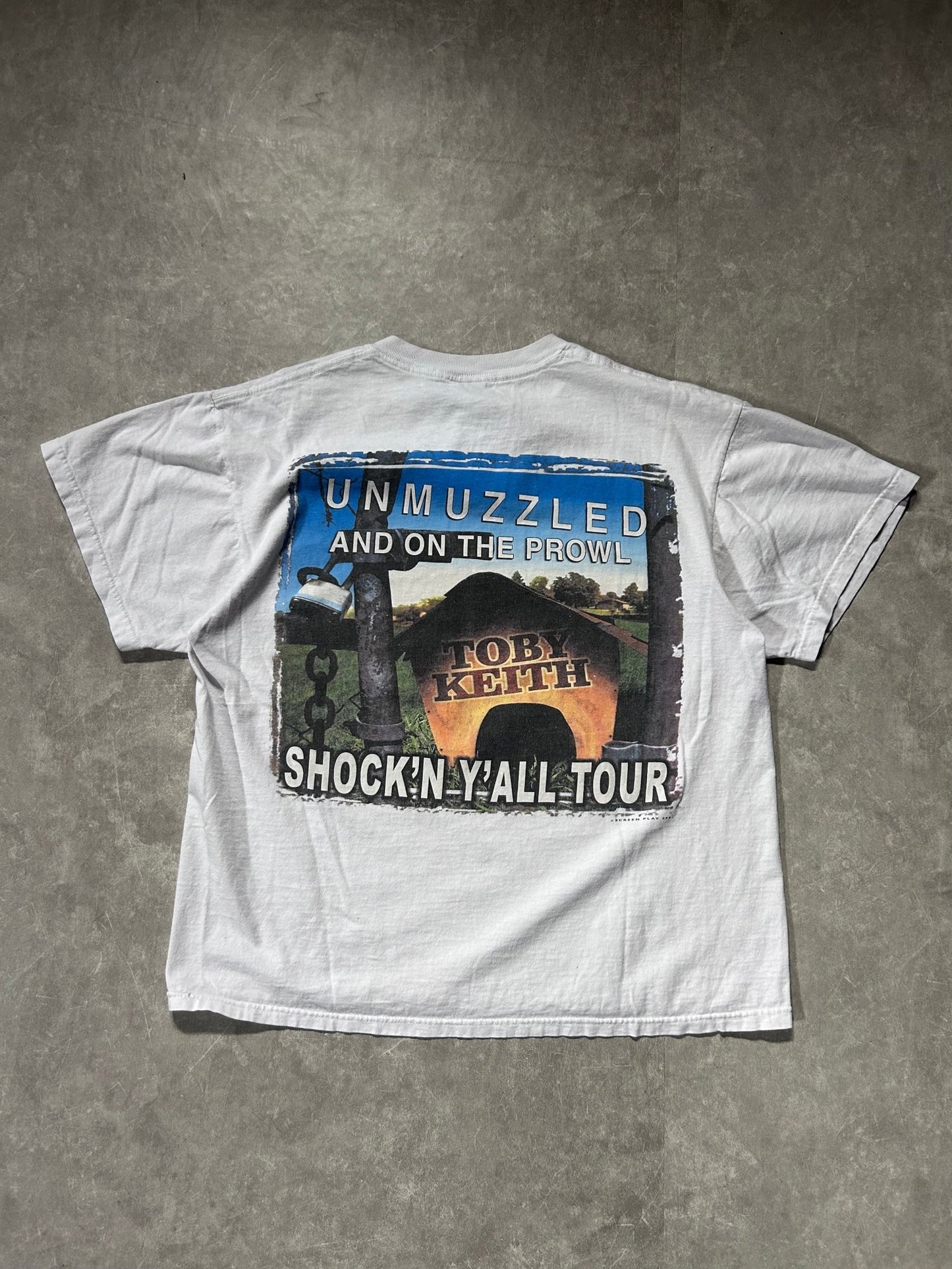 2003 Vintage Toby Keith Shock'N Y'all Tour White T Shirt Size L - L | Martin City Vintage