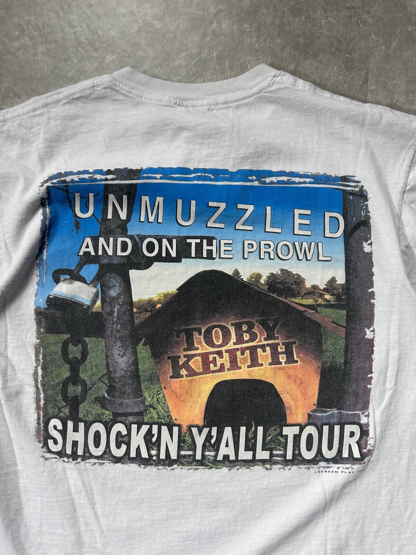 2003 Vintage Toby Keith Shock'N Y'all Tour White T Shirt Size L - L | Martin City Vintage