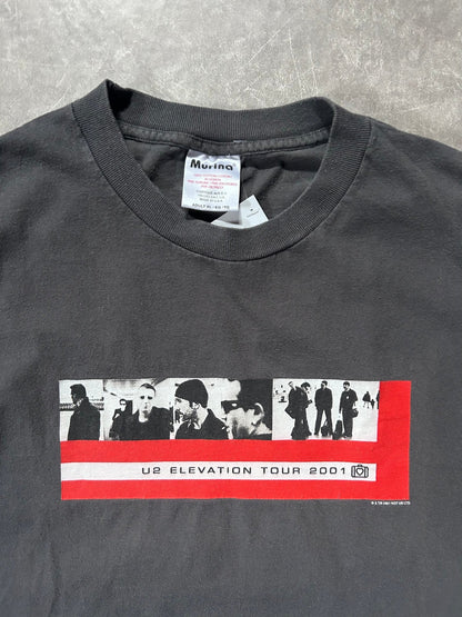 2001 Vintage U2 Elevation Tour Grey Band T Shirt Size XL - XL | Martin City Vintage