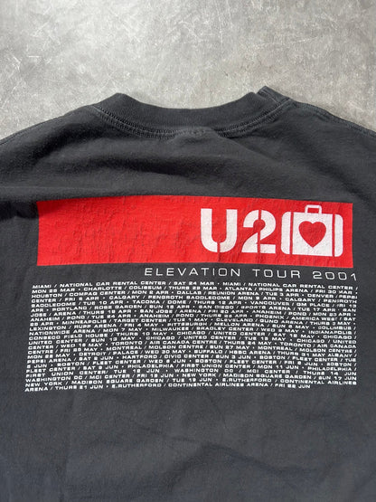 2001 Vintage U2 Elevation Tour Grey Band T Shirt Size XL - XL | Martin City Vintage
