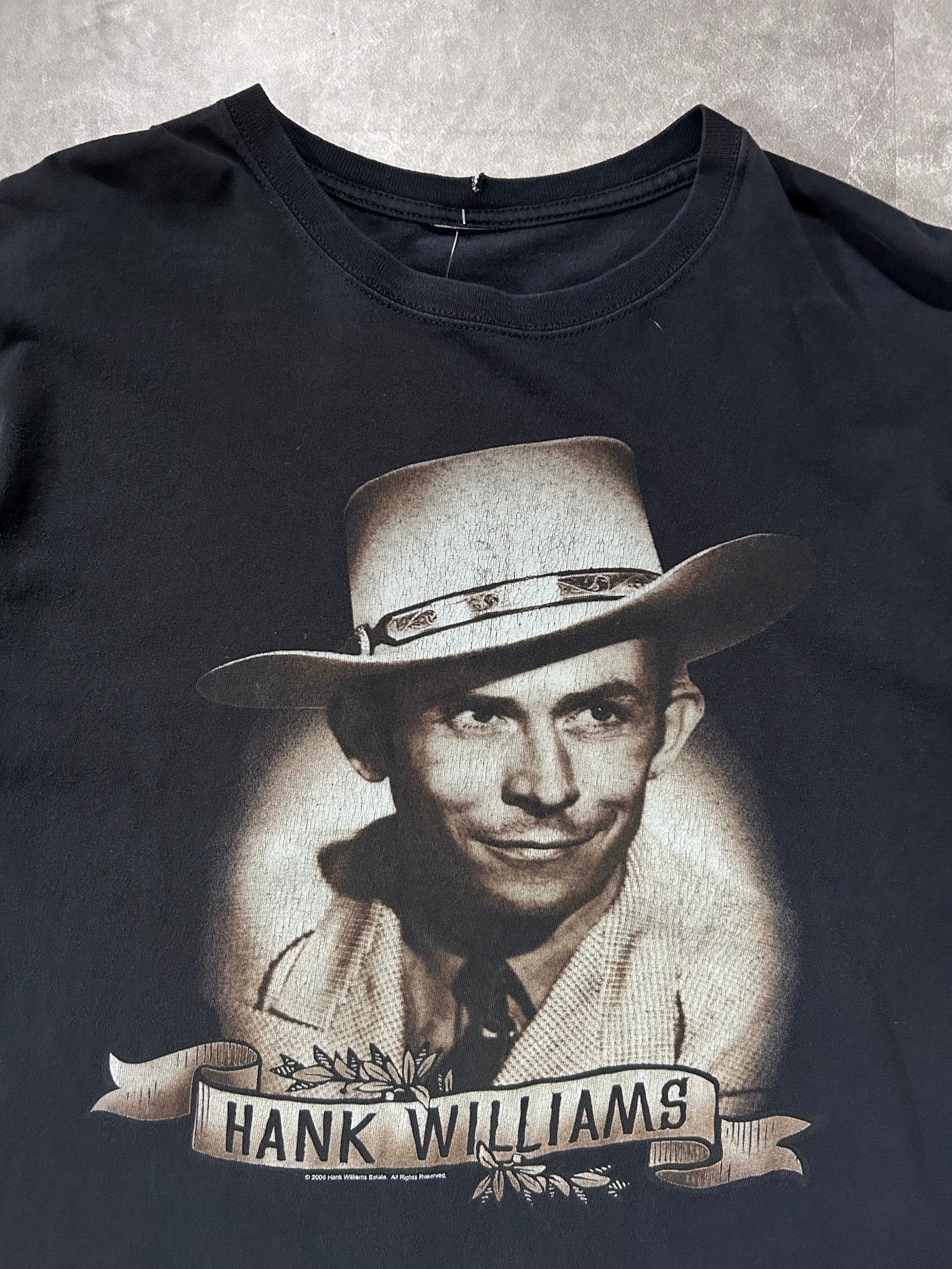 2008 Vintage Hank Williams Sr. Black T Shirt Size XL - XL | Martin City Vintage