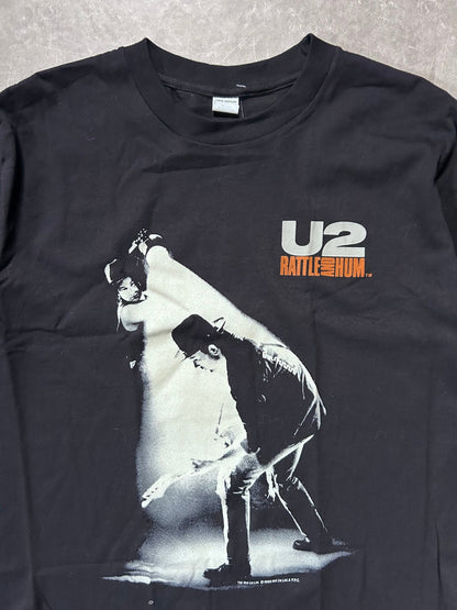 1988 Vintage U2 Battle And Hum Black Band T Shirt Size L - L | Martin City Vintage
