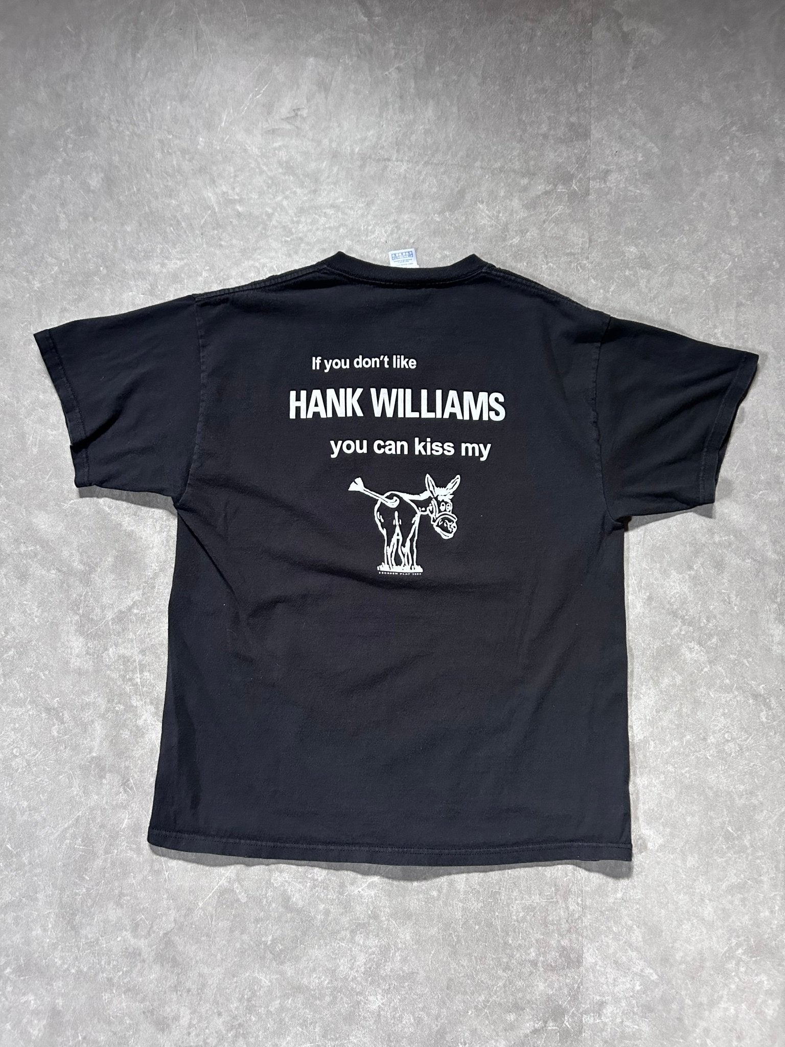 2004 Vintage Hank Williams Jr. Kiss My *** Black Country T Shirt Size L - L | Martin City Vintage
