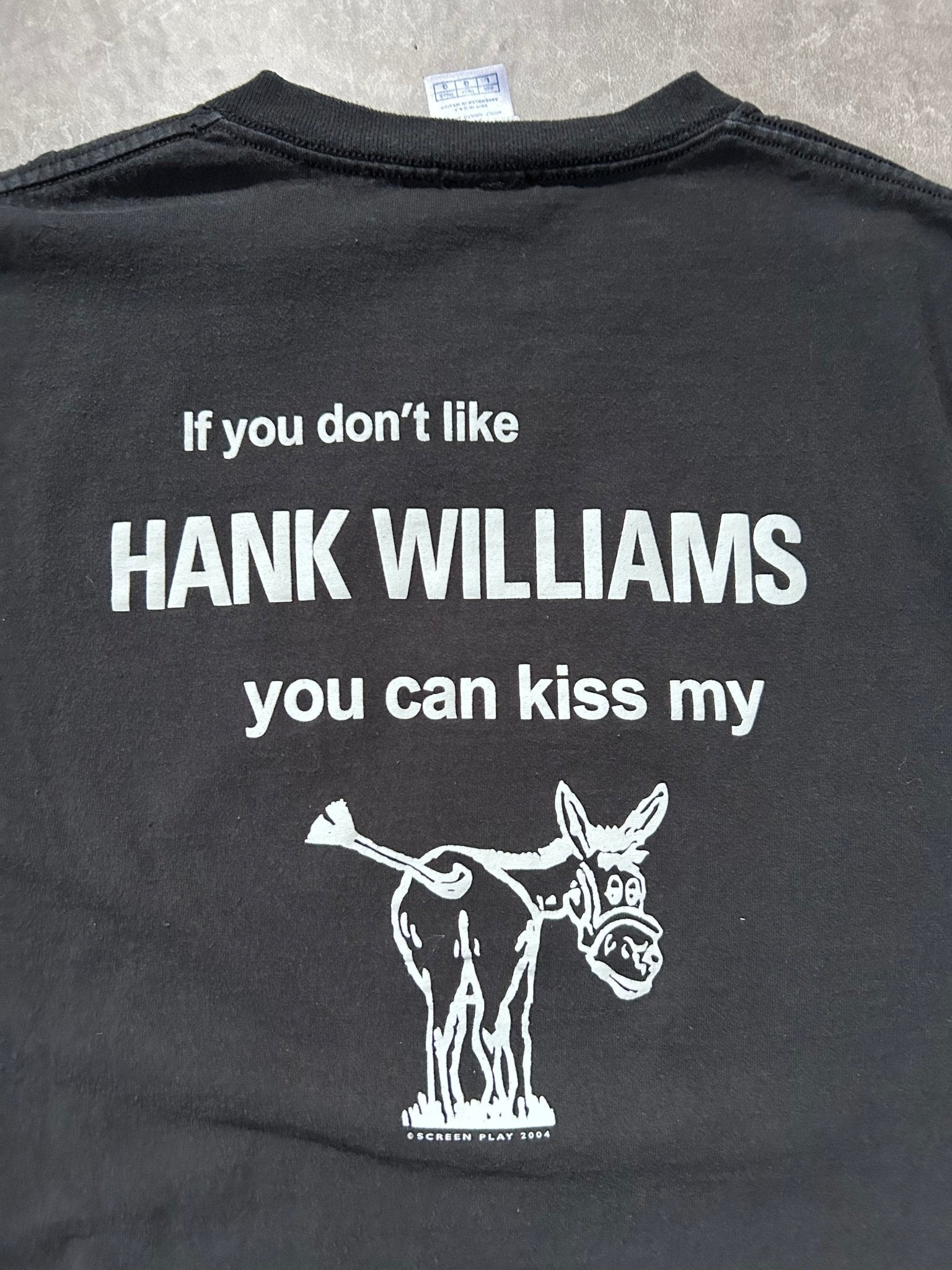 2004 Vintage Hank Williams Jr. Kiss My *** Black Country T Shirt Size L - L | Martin City Vintage