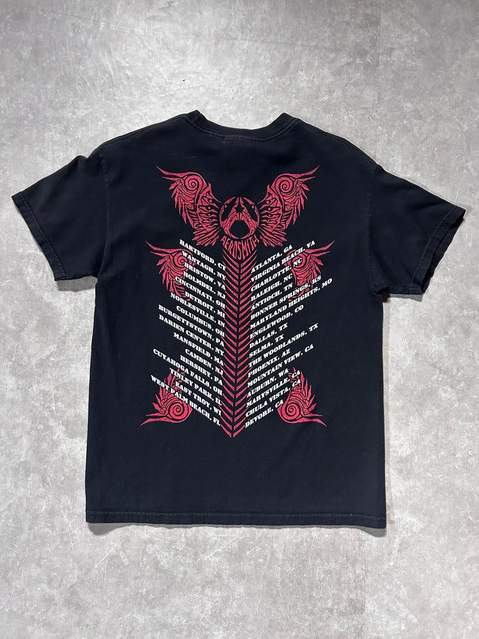 2000s Vintage Aerosmith Rocksimus Maximus Black Band T Shirt Size M - M | Martin City Vintage