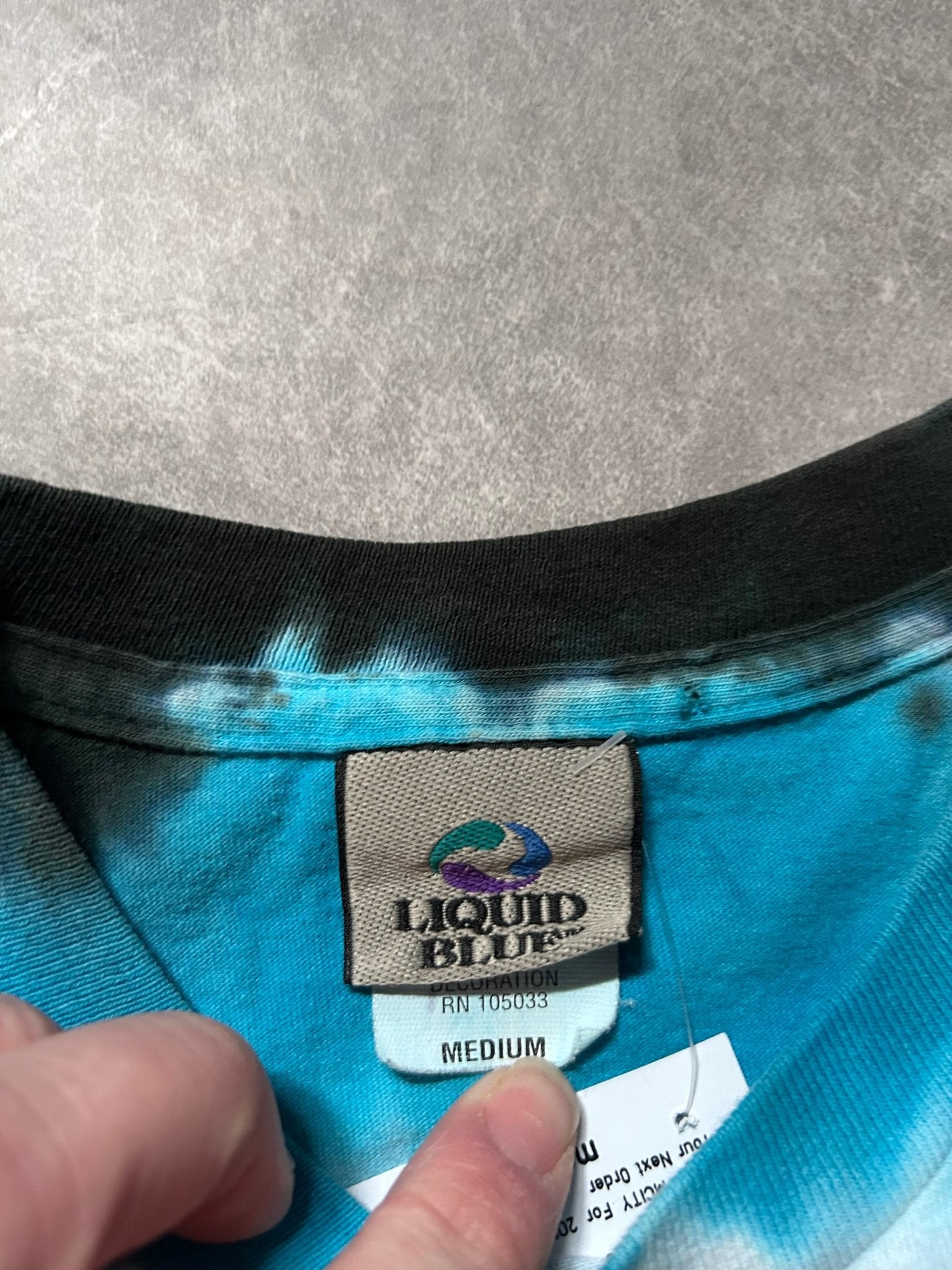 90s Vintage Led Zeppelin Liquid Blue Blue Tie Dye T Shirt Size M - M | Martin City Vintage