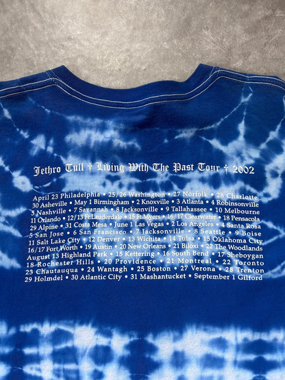 2002 Vintage Jethro Tull Living With the Past Tour Blue Tye Dye T Shirt Size XL - XL | Martin City Vintage