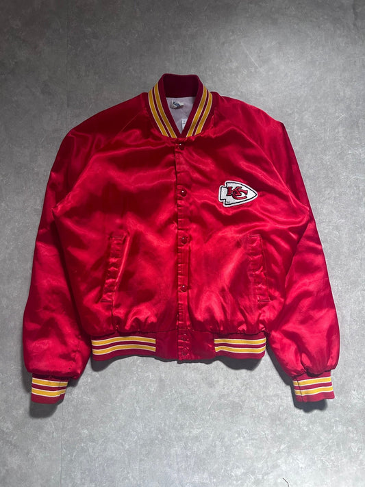 90s Vintage Kansas City Chiefs Red Satin Jacket Size M - M | Martin City Vintage