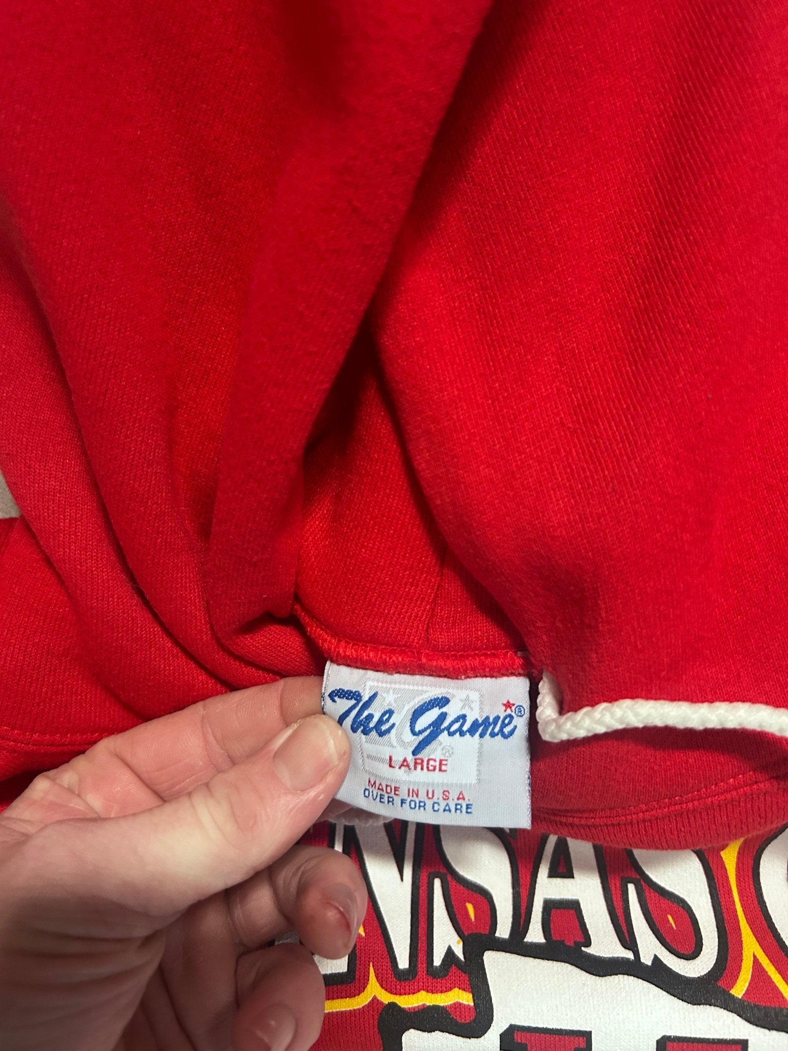90s Vintage Kansas City Chiefs The Game Red Hoodie Size L - L | Martin City Vintage