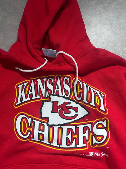 90s Vintage Kansas City Chiefs The Game Red Hoodie Size L - L | Martin City Vintage