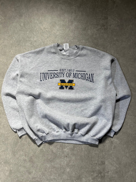 2000s Vintage Michigan Wolverines Grey Crewneck Size XXL - XXL | Martin City Vintage