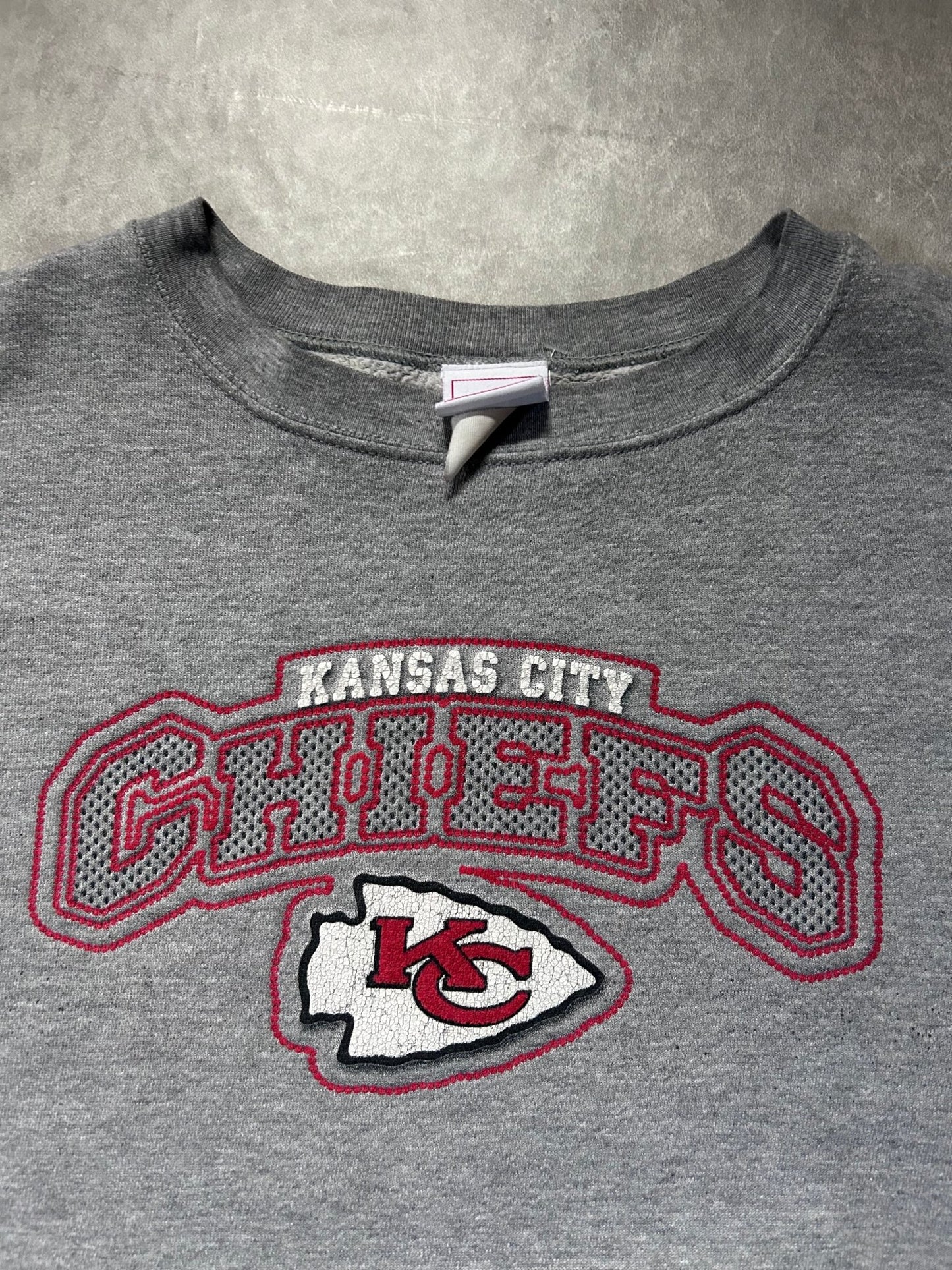 2000s Vintage Kansas City Chiefs NFL Grey Crewneck Size XXL - XXL | Martin City Vintage